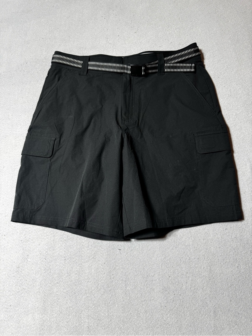 Orvis Flat Front Belted Black Shorts Size 34